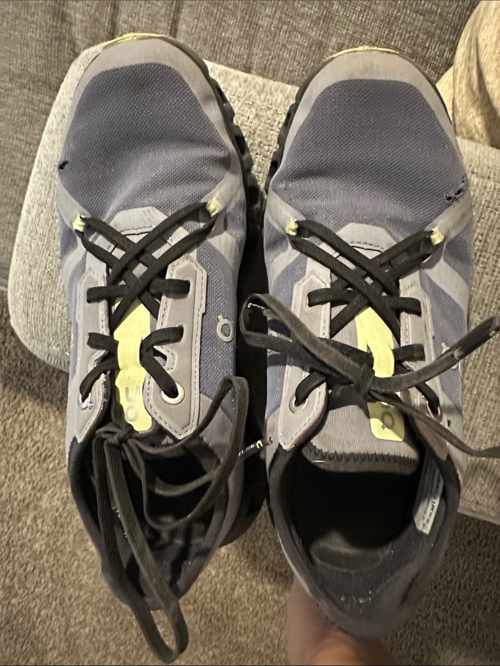 On Running Kids Gray and Yellow Athletic Sneakers